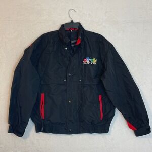 Vintage M&M Characters Bomber Jacket Black Red Embroidered M Mens Nylon